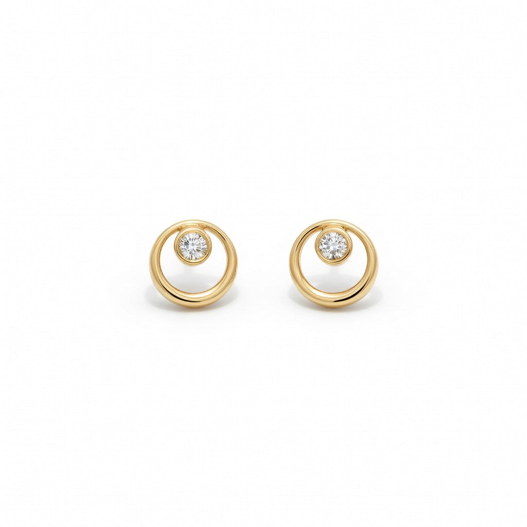 E4708Y — Yellow Gold Diamond Earrings by Albert David Pearls & Gems Inc.