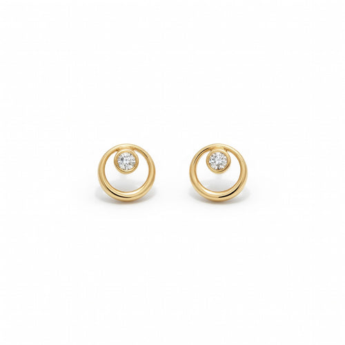 E4708Y — Yellow Gold Diamond Earrings by Albert David Pearls & Gems Inc.