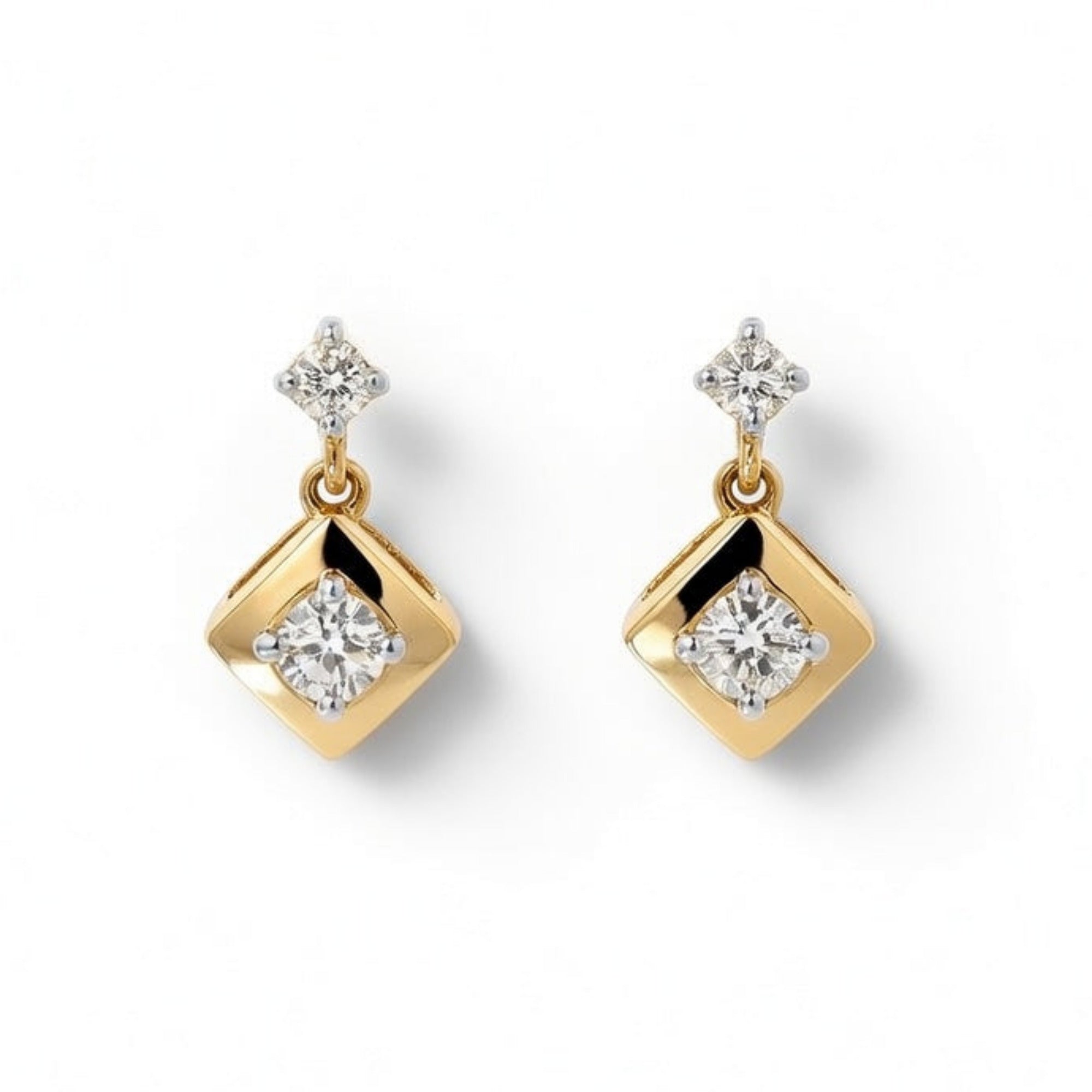 E4722Y — Yellow Gold Diamond Earrings by Albert David Pearls & Gems Inc.