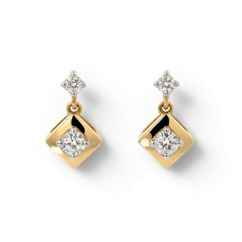 E4722Y — Yellow Gold Diamond Earrings by Albert David Pearls & Gems Inc.