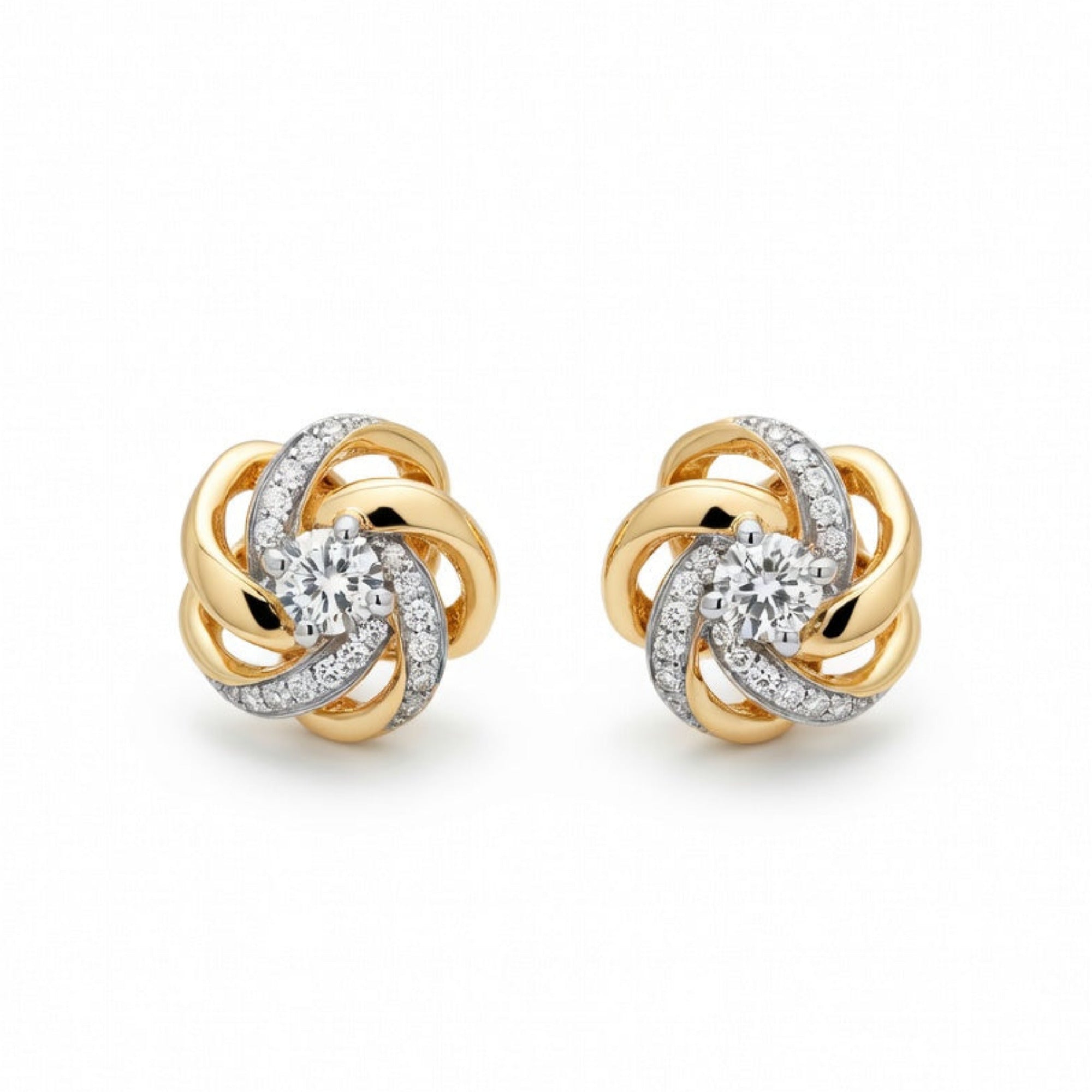 E4723Y — Yellow Gold Diamond Earrings by Albert David Pearls & Gems Inc.