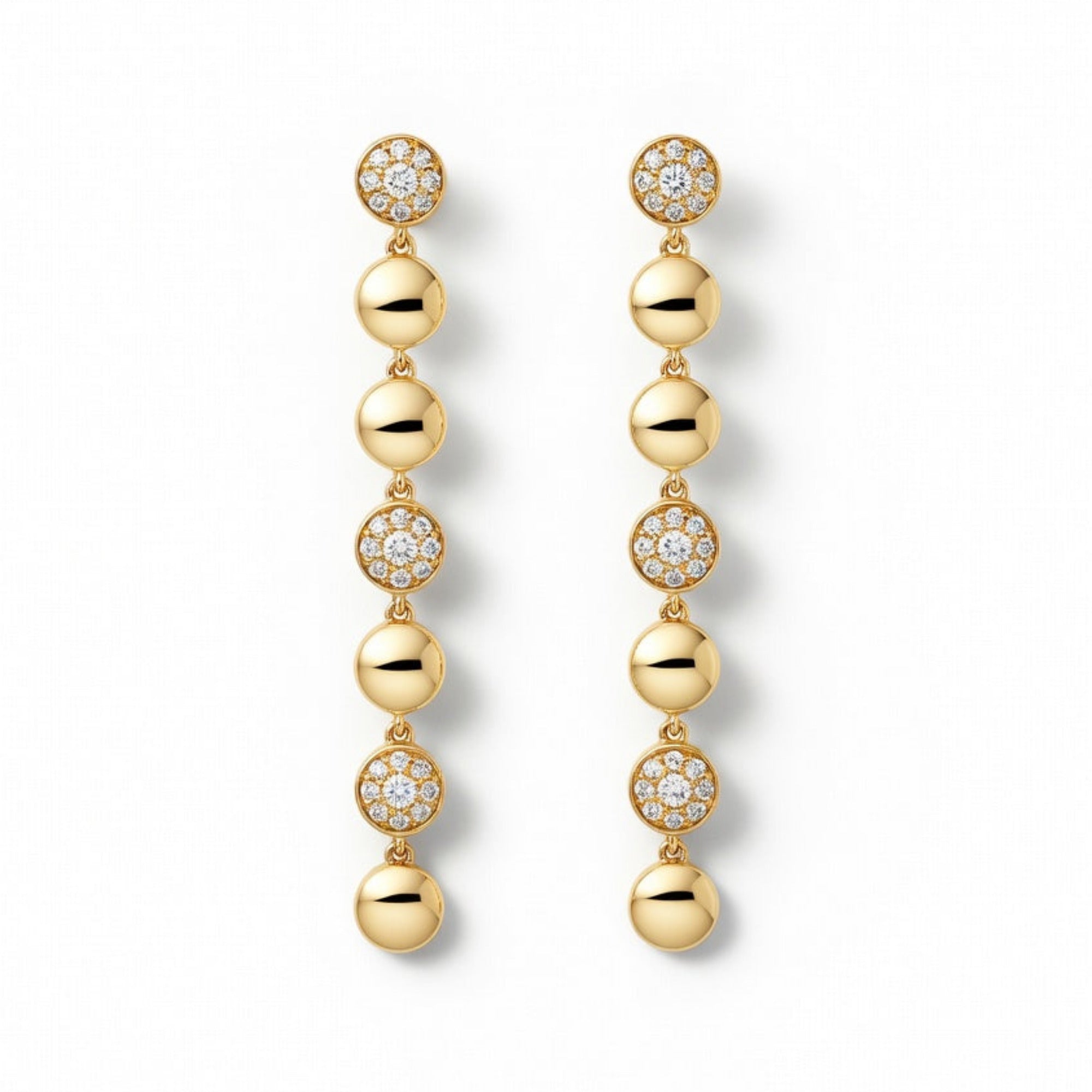 E4726Y — Yellow Gold Diamond Earrings by Albert David Pearls & Gems Inc.