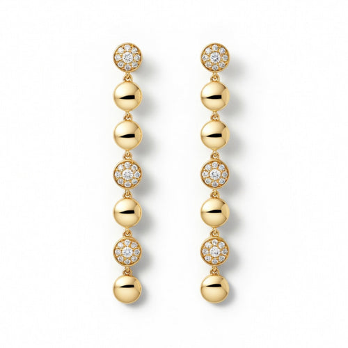E4726Y — Yellow Gold Diamond Earrings by Albert David Pearls & Gems Inc.