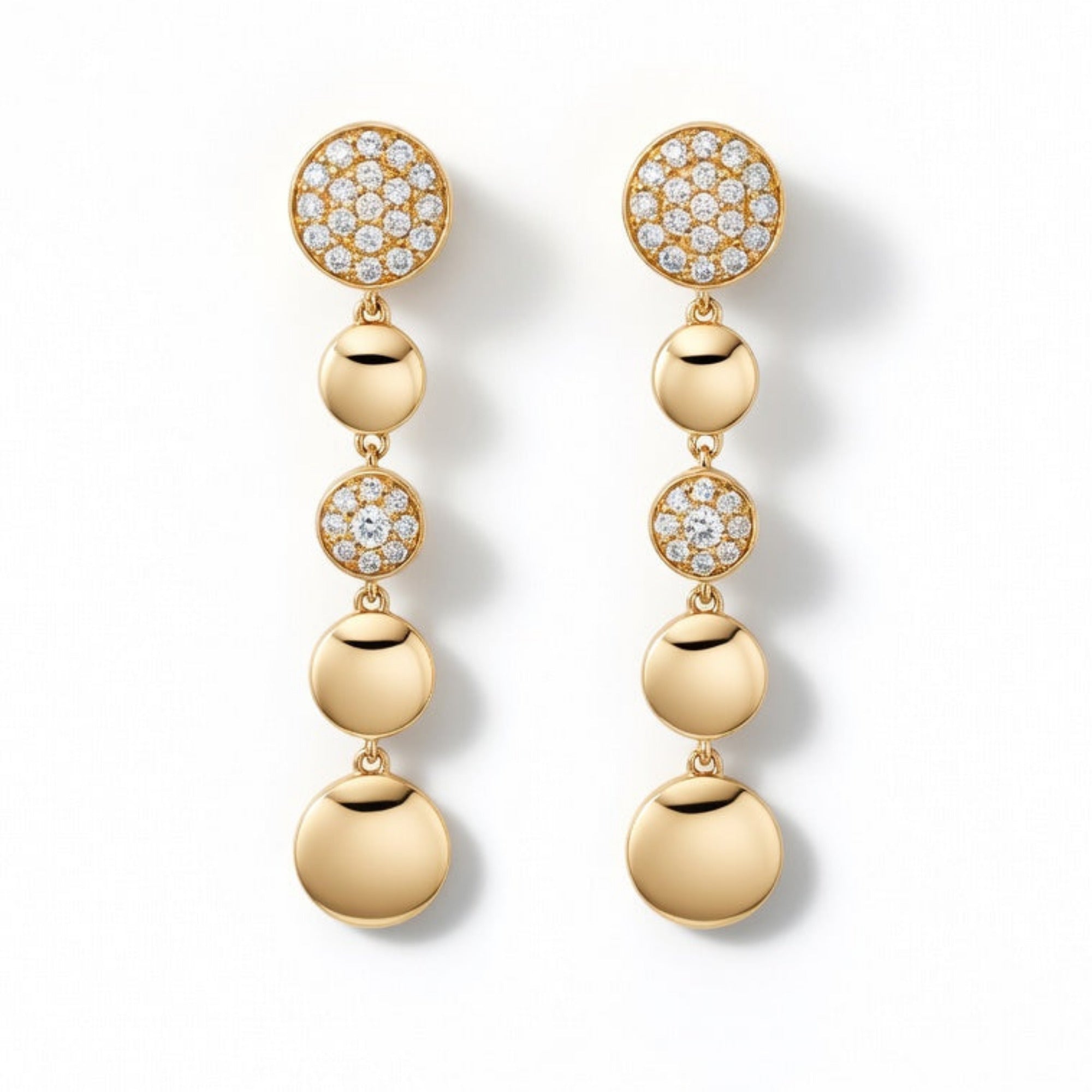 E4727Y — Yellow Gold Diamond Earrings by Albert David Pearls & Gems Inc.
