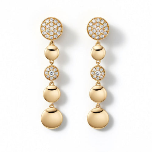 E4727Y — Yellow Gold Diamond Earrings by Albert David Pearls & Gems Inc.