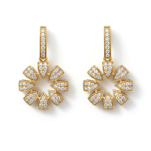 E4728Y — Yellow Gold Diamond Earrings by Albert David Pearls & Gems Inc.