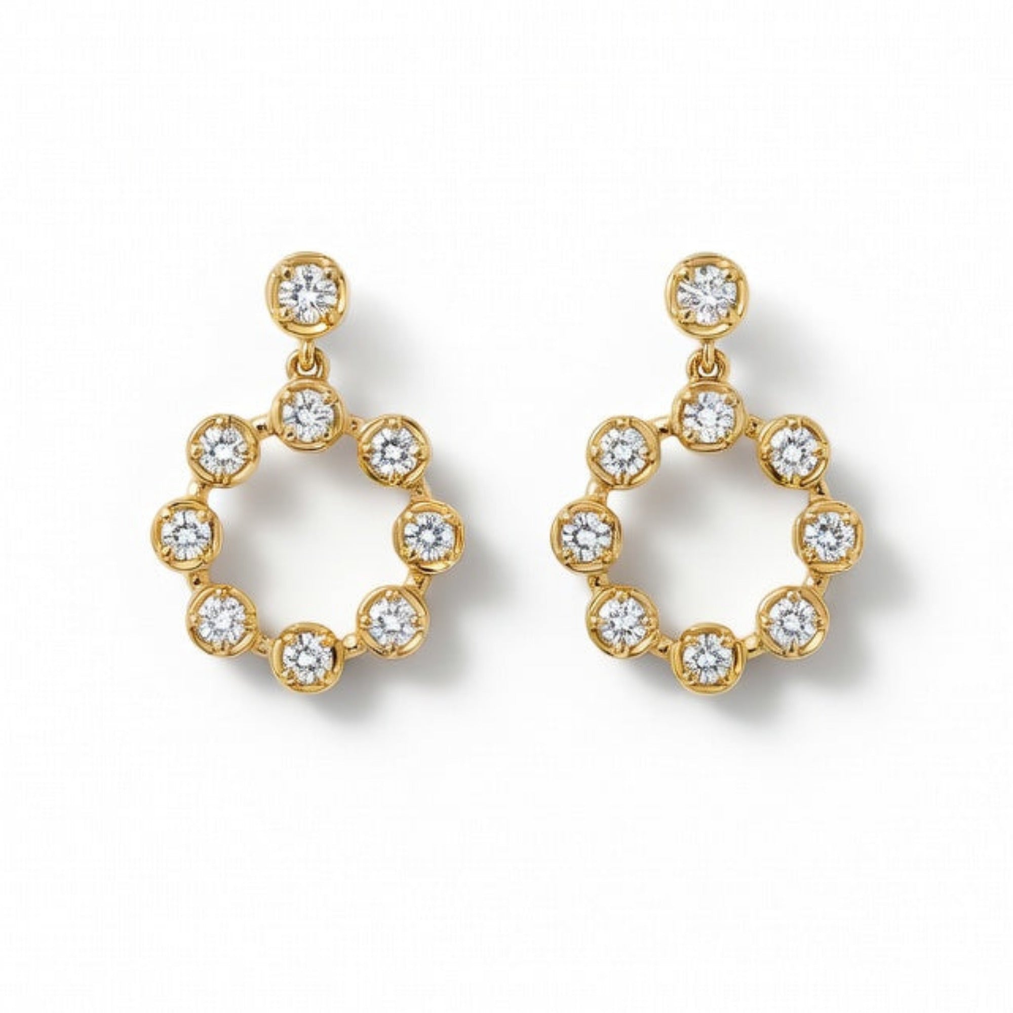 E4729Y — Yellow Gold Diamond Earrings by Albert David Pearls & Gems Inc.