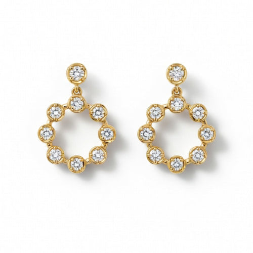 E4729Y — Yellow Gold Diamond Earrings by Albert David Pearls & Gems Inc.