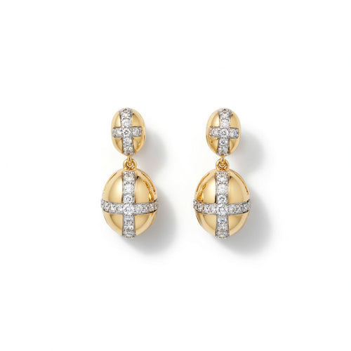 E4759Y — Yellow Gold Diamond Earrings by Albert David Pearls & Gems Inc.