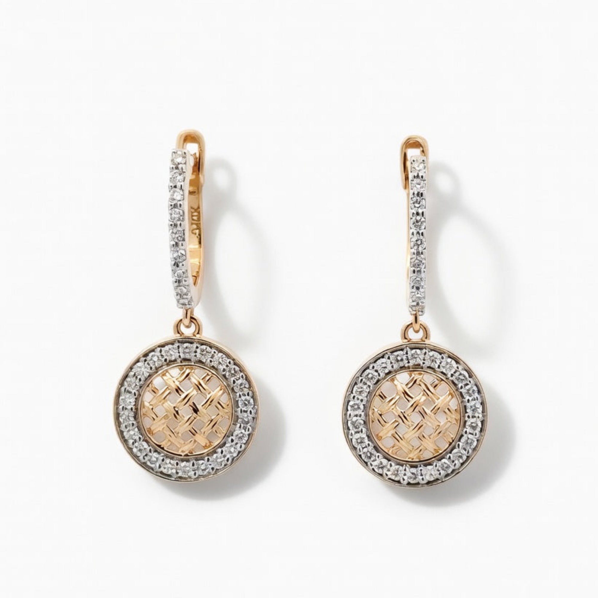 E4760Y — Yellow Gold Diamond Earrings by Albert David Pearls & Gems Inc.