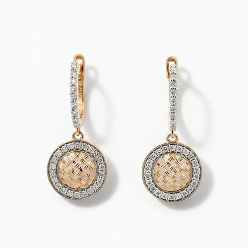 E4760Y — Yellow Gold Diamond Earrings by Albert David Pearls & Gems Inc.