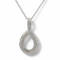 P4712W — White Gold Diamond Pendant by Albert David Pearls & Gems Inc.