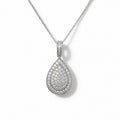 P4713W — White Gold Diamond Pendant by Albert David Pearls & Gems Inc.