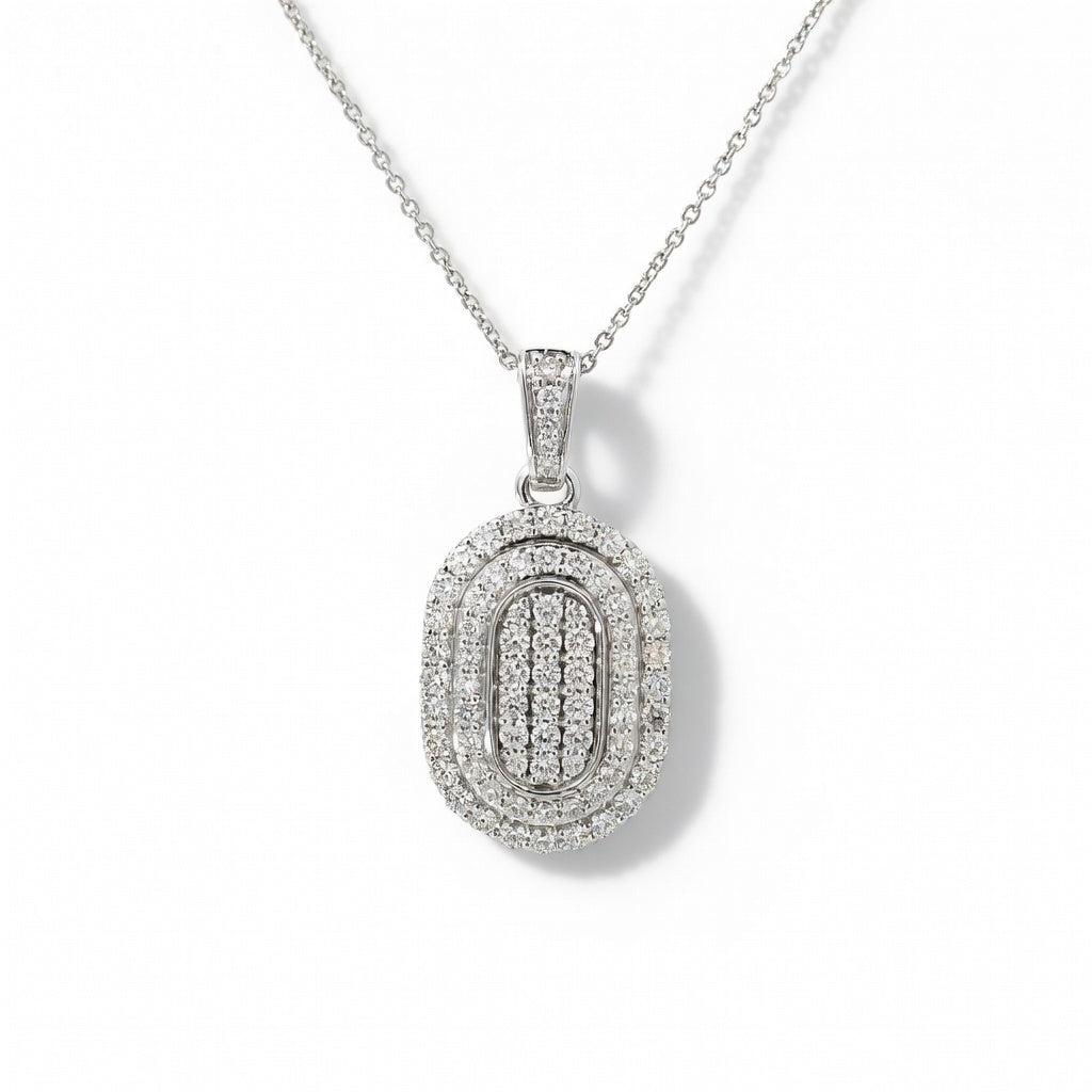 P4715W — White Gold Diamond Pendant by Albert David Pearls & Gems Inc.