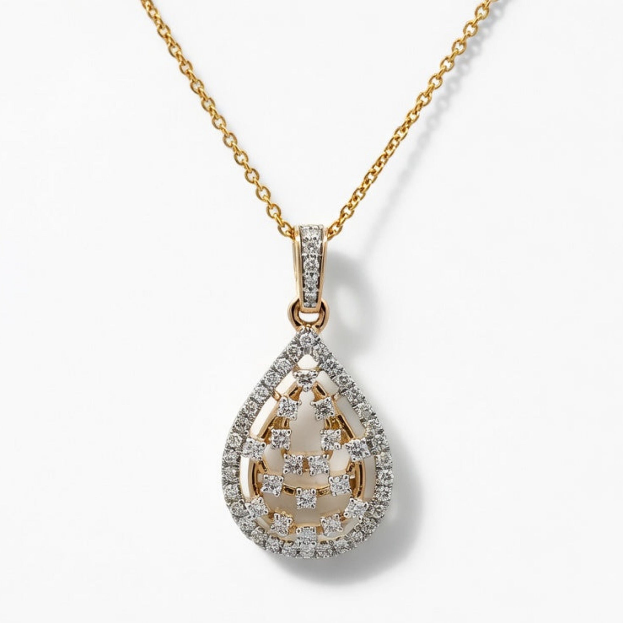 P4718Y — Yellow Gold Diamond Pendant by Albert David Pearls & Gems Inc.