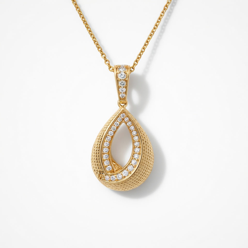 P4719Y — Yellow Gold Diamond Pendant by Albert David Pearls & Gems Inc.