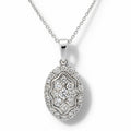 P4733W — White Gold Diamond Pendant by Albert David Pearls & Gems Inc.