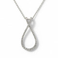 P4738W — White Gold Diamond Pendant by Albert David Pearls & Gems Inc.
