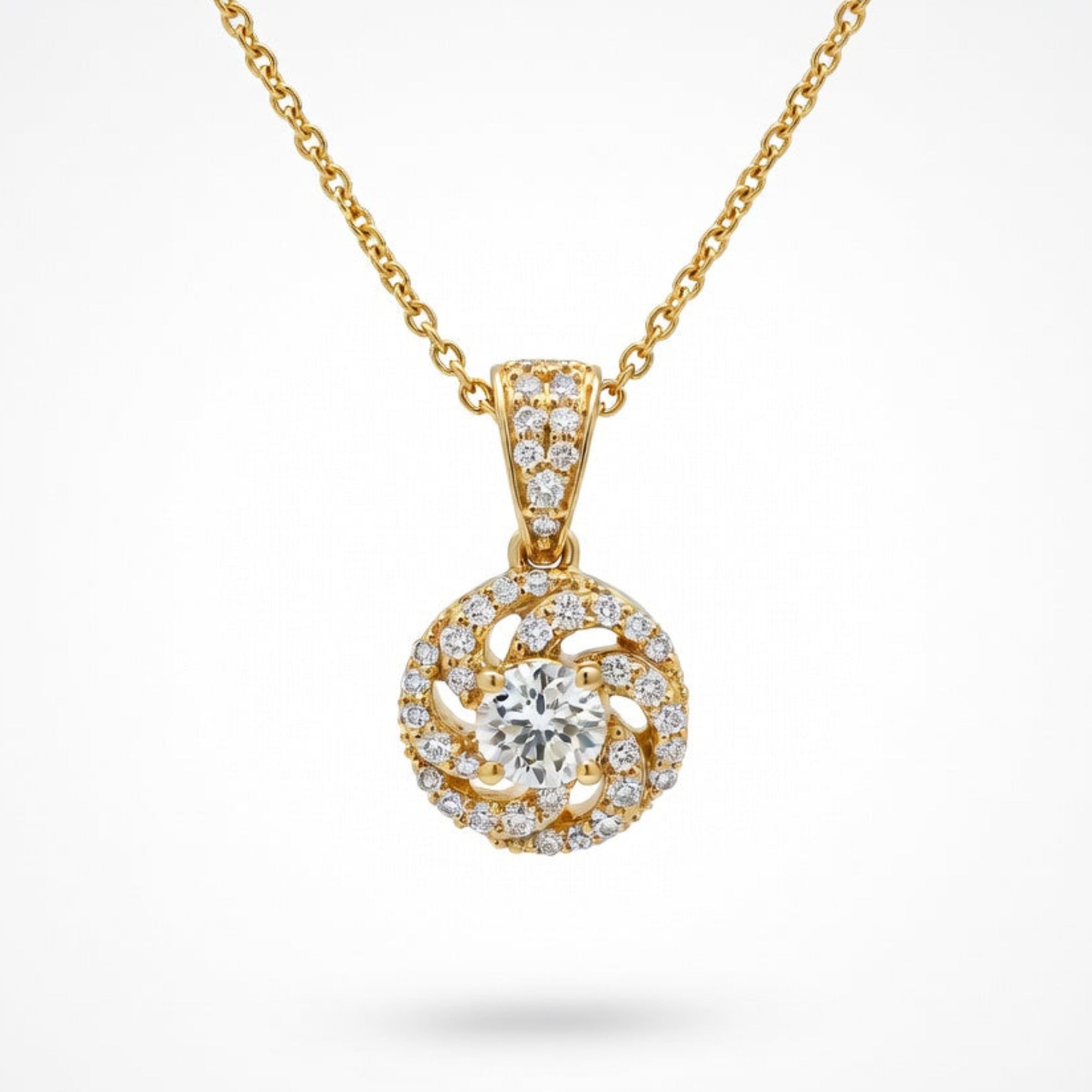 P4739Y — Yellow Gold Diamond Pendant by Albert David Pearls & Gems Inc.