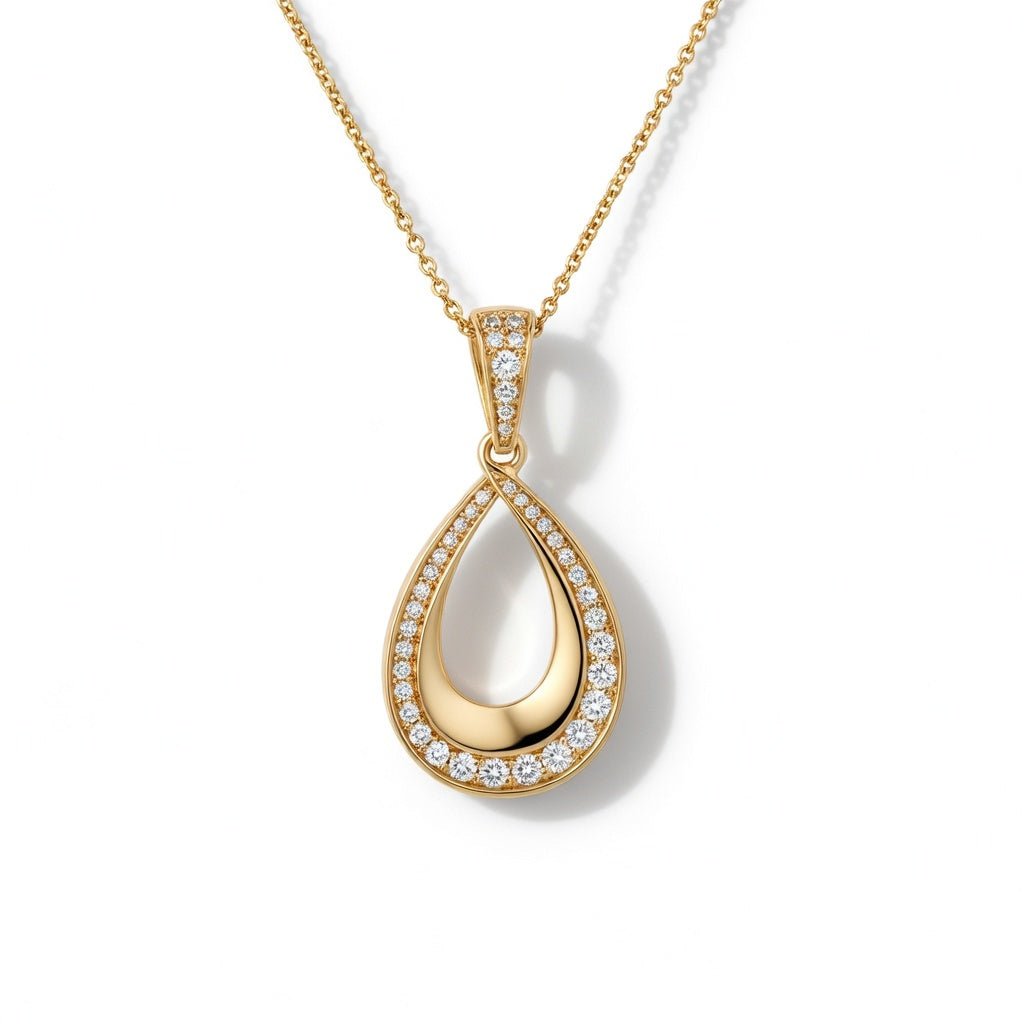 P4740Y — Yellow Gold Diamond Pendant by Albert David Pearls & Gems Inc.