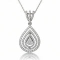 P4745W — White Gold Diamond Pendant by Albert David Pearls & Gems Inc.