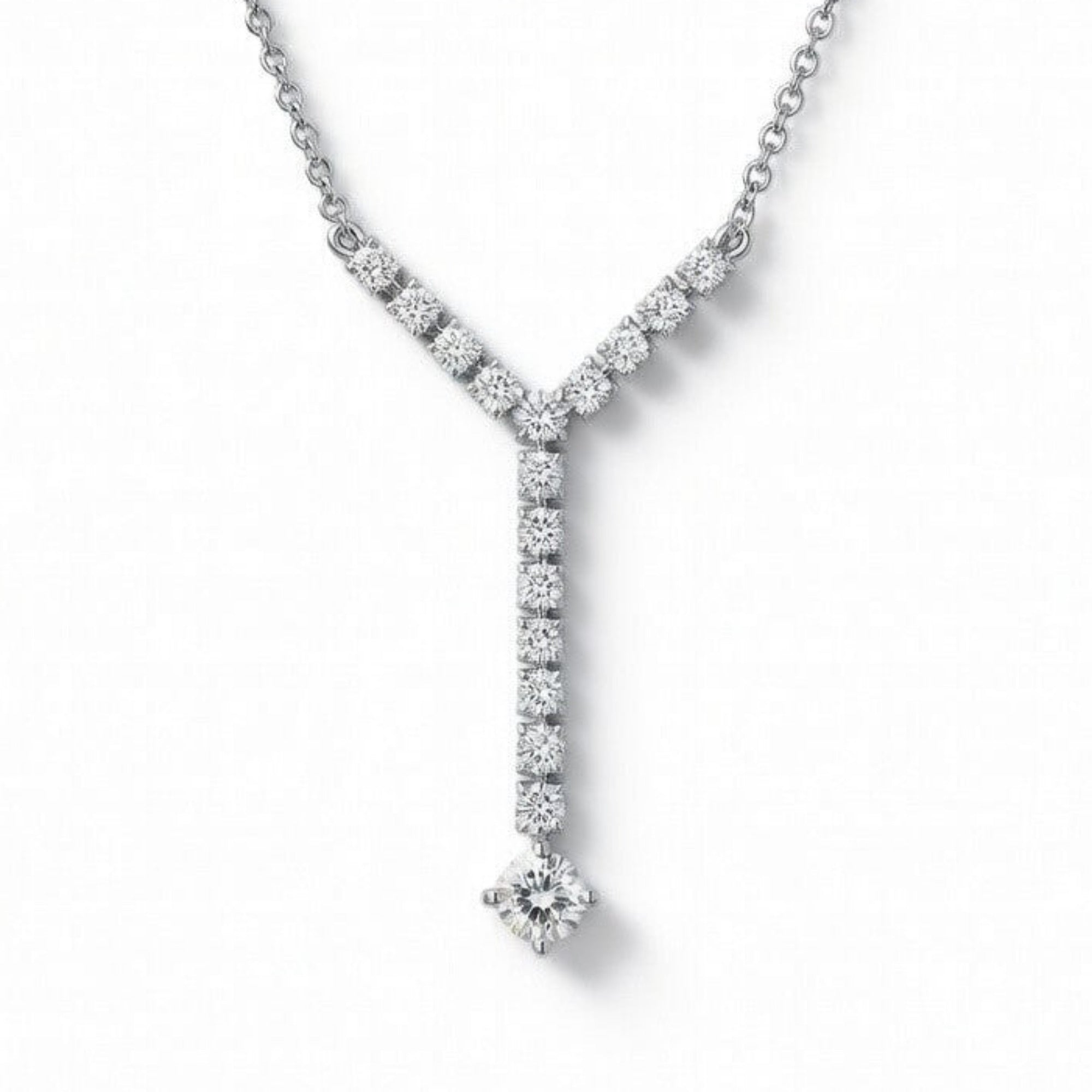 P4746W — White Gold Diamond Pendant by Albert David Pearls & Gems Inc.