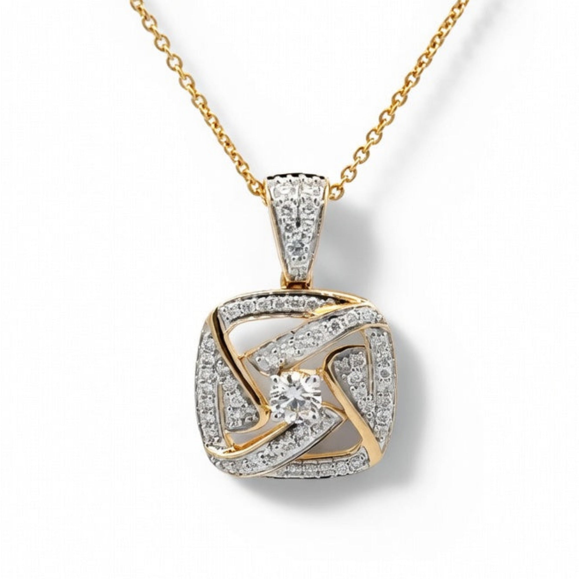 P4749Y — Yellow Gold Diamond Pendant by Albert David Pearls & Gems Inc.