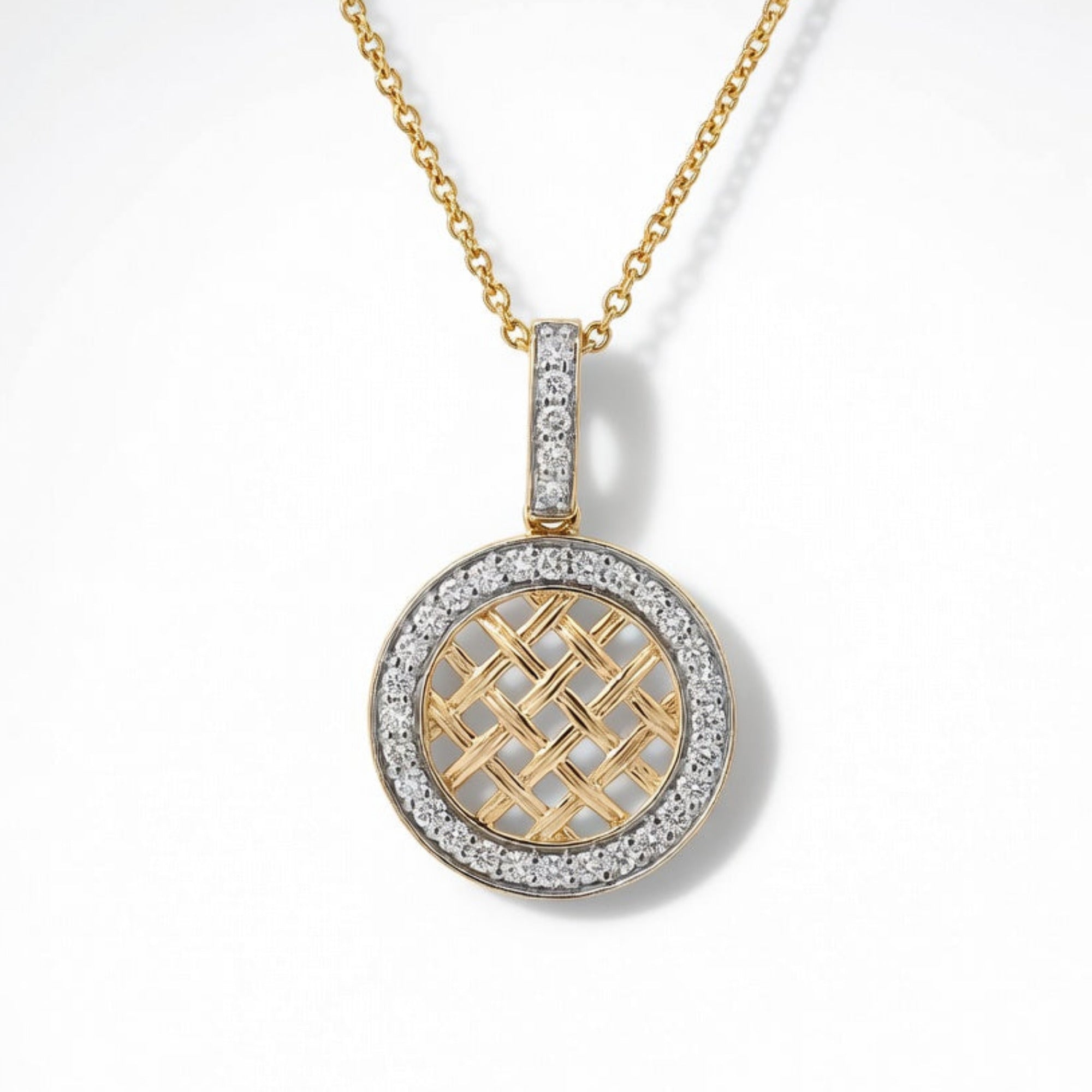 P4757Y — Yellow Gold Diamond Pendant by Albert David Pearls & Gems Inc.